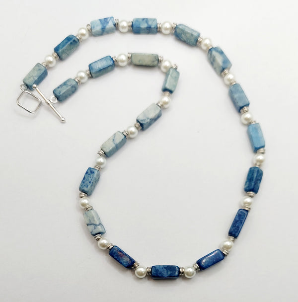 Sodalite Pearl Necklace