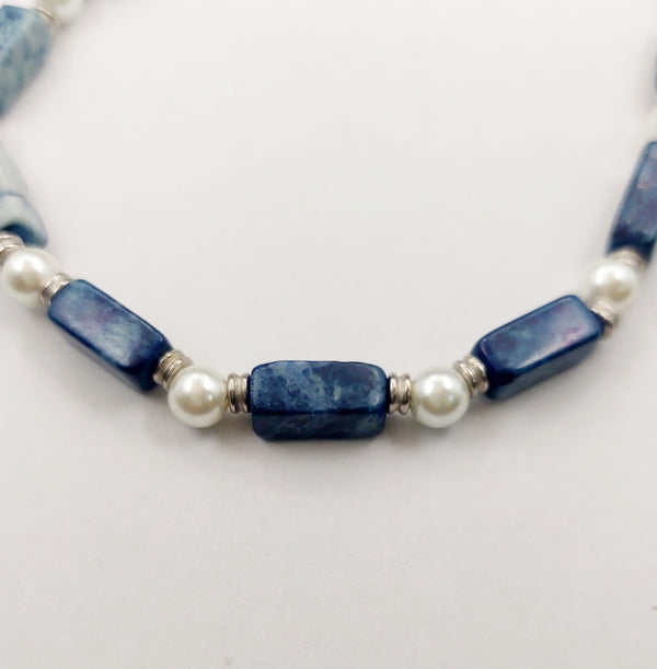 Sodalite Pearl Necklace