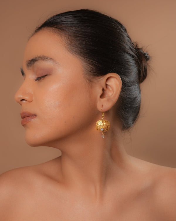 Hammered Oval Ear-rings