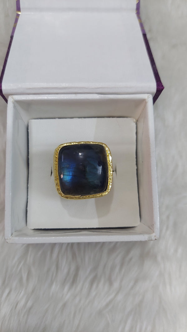 LABRADORITE SQUARE RING