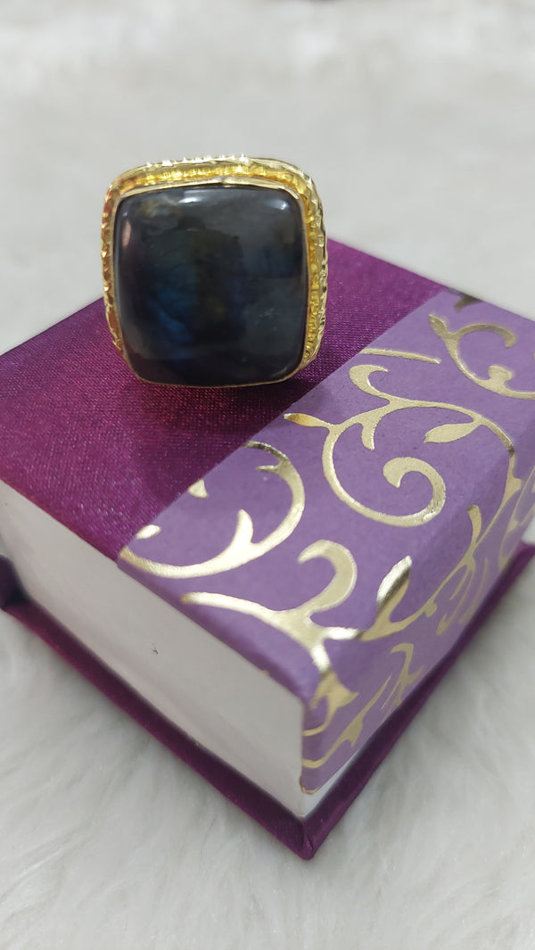 LABRADORITE SQUARE RING