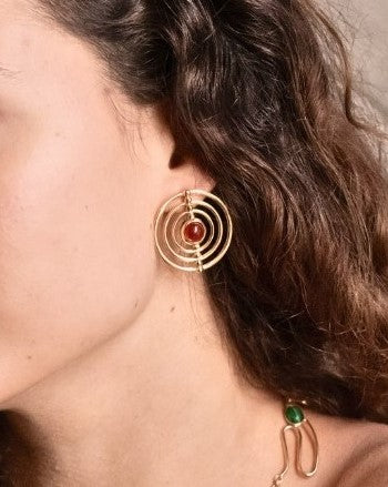 SUNSHINE CARNELIAN STUDS