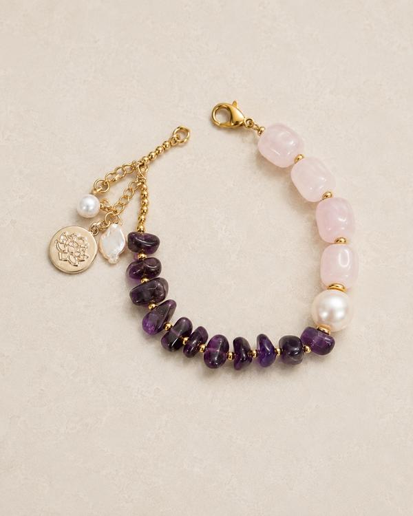 Rose Quartz Amethyst Bracelet