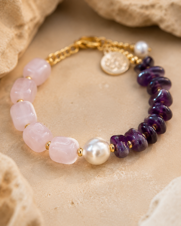Rose Quartz Amethyst Bracelet