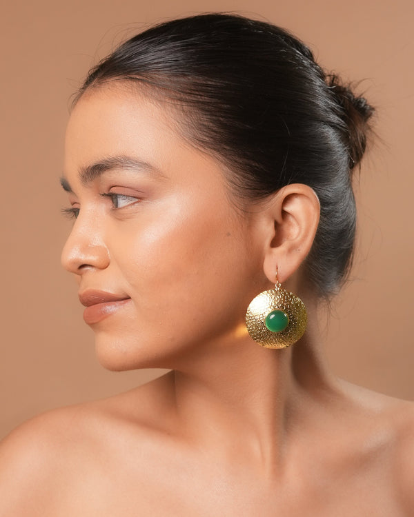 Hammered Green-Onyx Rounds