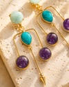 Amazonite, Purple Amethyst Earrings