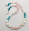 Rose-Coral-Turquoise Necklace