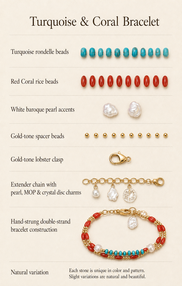 Turquoise Coral Bracelet
