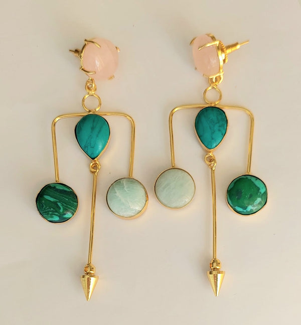 MULTI-GEM ARROW DANGLERS