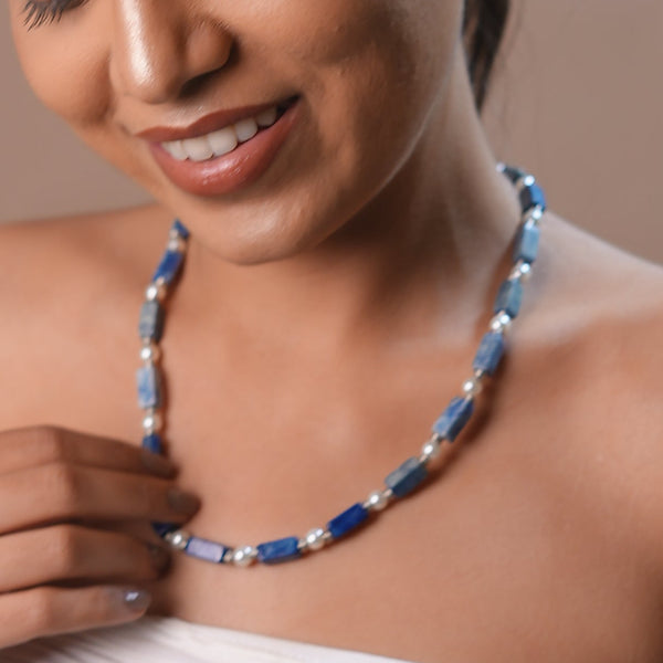 Sodalite Pearl Necklace