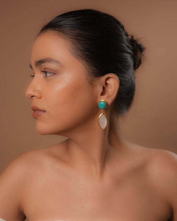 Mother of Pearl Leaf Earrings