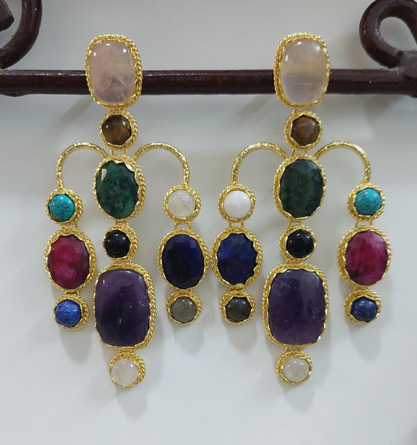 MULTI GEM RANI EARRING