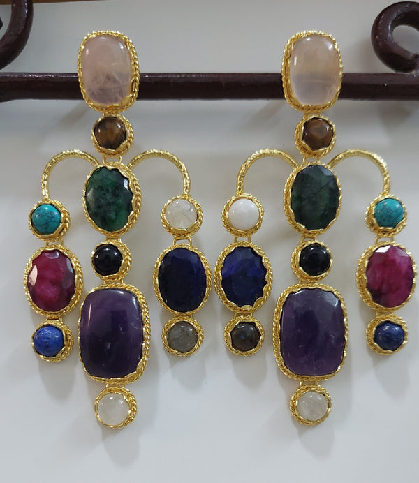 MULTI GEM RANI EARRING