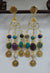 MULTI GEM COIN EARRING