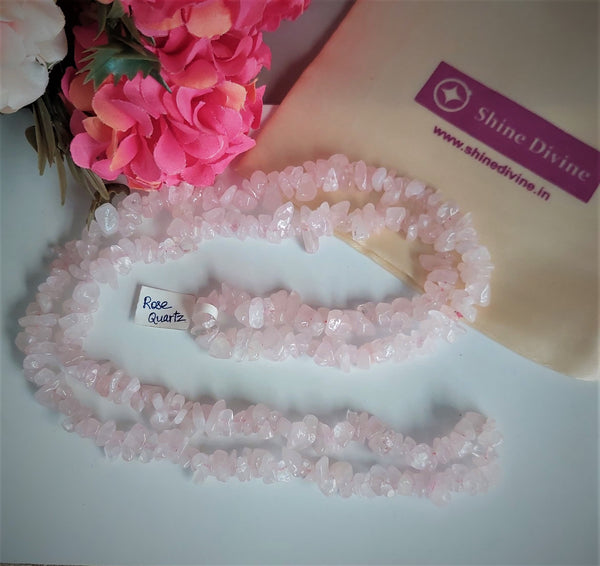ROSE QUARTZ CRYSTAL MALA