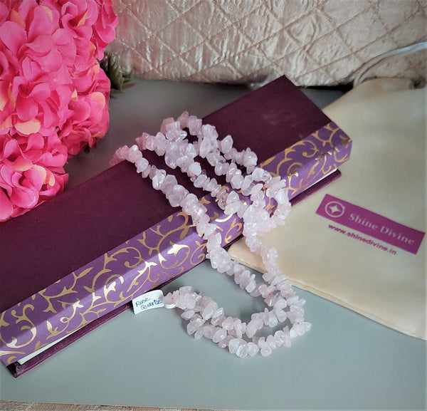 ROSE QUARTZ CRYSTAL MALA