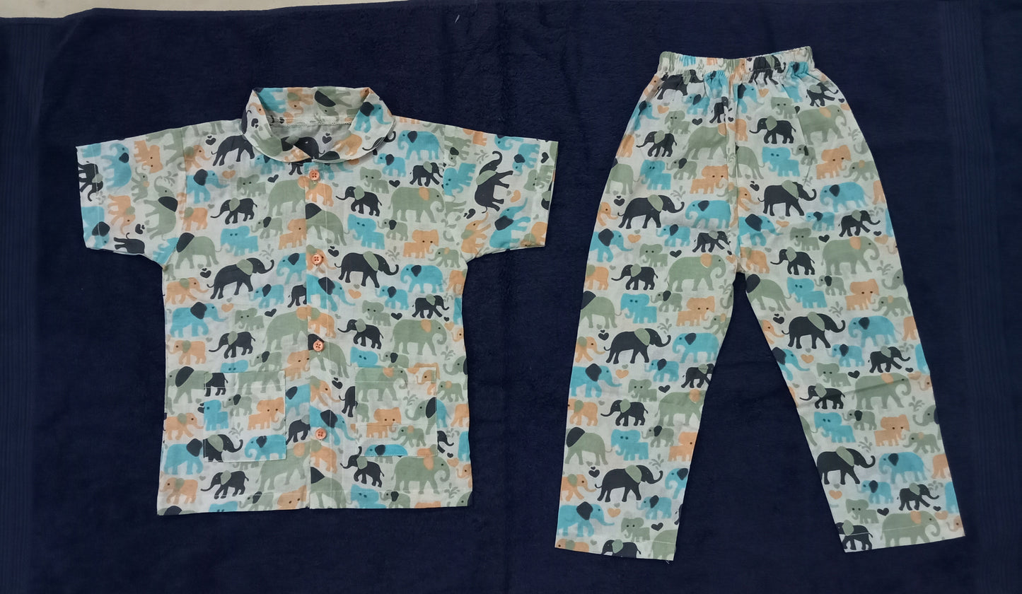 Elephant-print Nightsuit