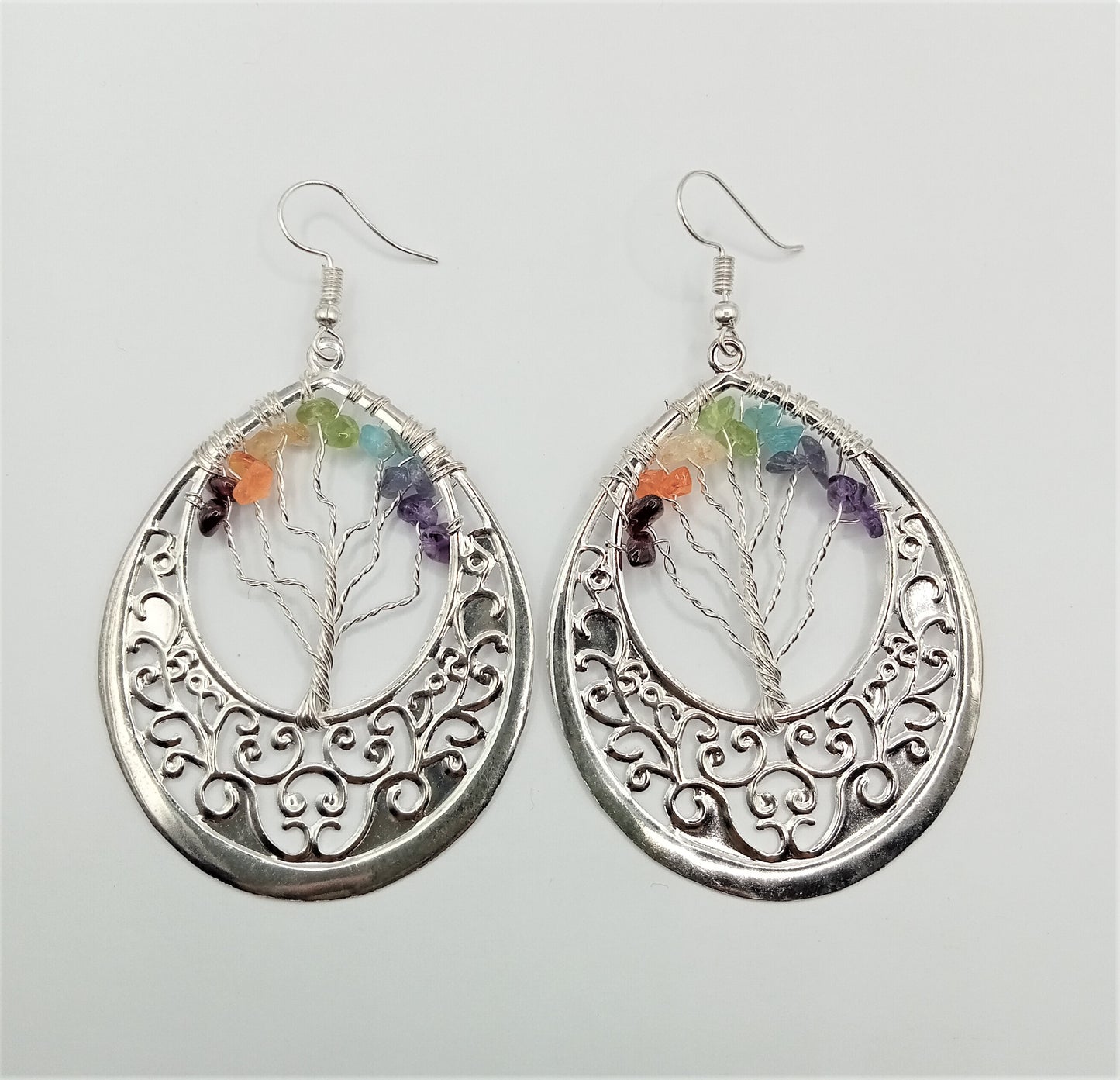 TREE OF LIFE CRYSTAL EAR RINGS