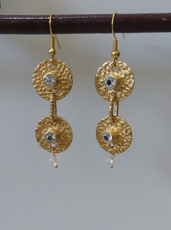 Topaz Double Round Earrings