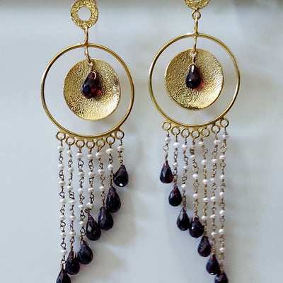 Garnet Drop Earrings