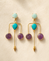 Amazonite, Purple Amethyst Earrings