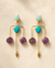 Amazonite, Purple Amethyst Earrings
