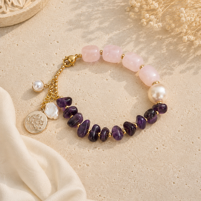 Rose Quartz Amethyst Bracelet