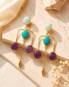 Amazonite, Purple Amethyst Earrings
