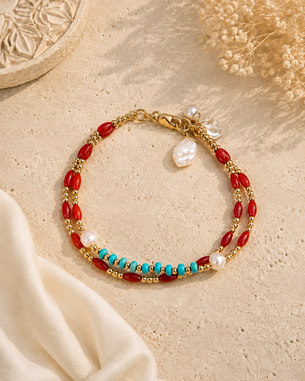 Turquoise Coral Bracelet