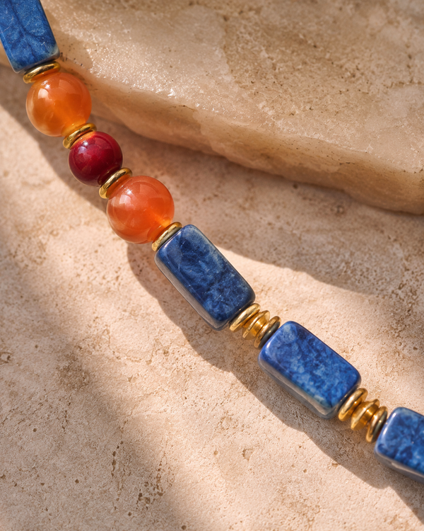 Sodalite Carnelian Necklace
