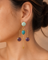 Amazonite, Purple Amethyst Earrings