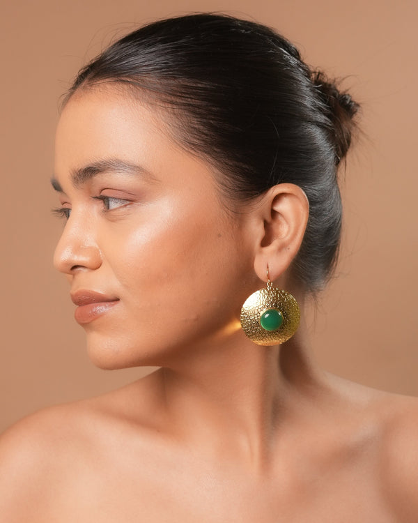 Hammered Green-Onyx Rounds