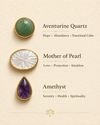 Aventurine Quartz, Mother of Pears, Purple Amethyst Earrings
