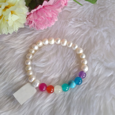 7 CHAKRA- PEARL BRACELET