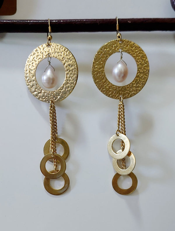 Pearl Circle Earrings