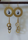 Black Pearl Circle Earrings