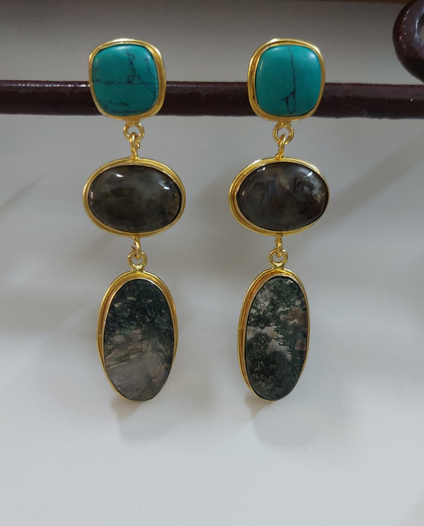 MOSS AGATE EARRING