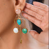 MULTI-GEM ARROW DANGLERS