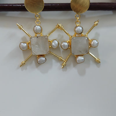 ROCK CRYSTAL CROSS DANGLERS