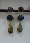 MOSS-AGATE PEAR DANGLER