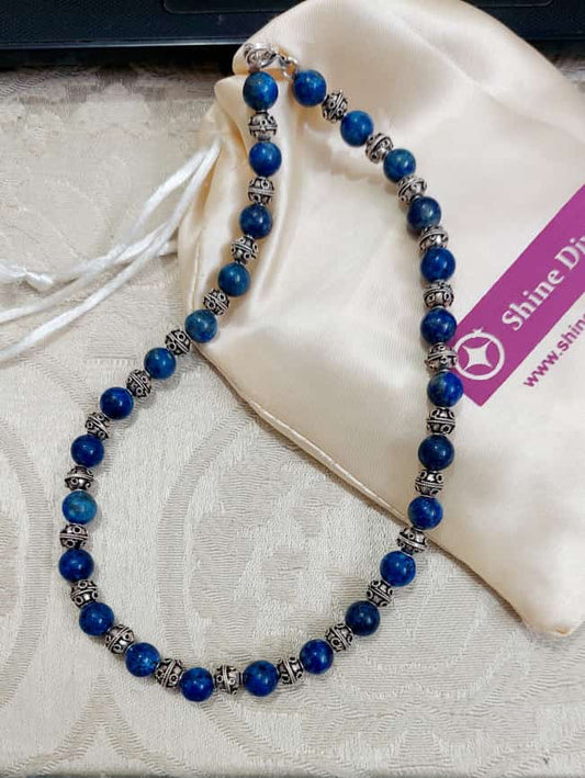 SILVER LAPIS MALA