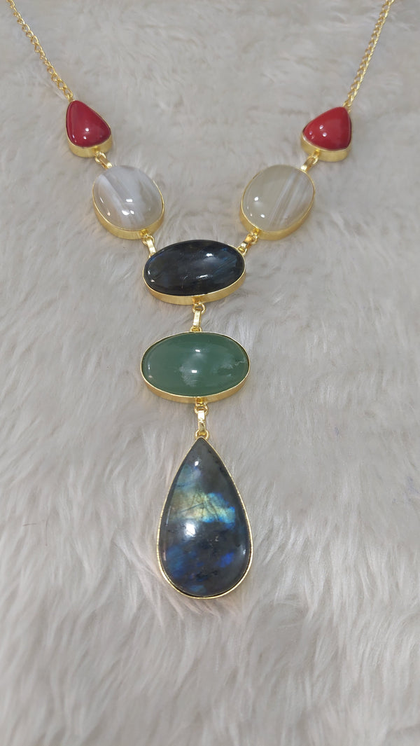 LABRADORITE DROP NECKLACE