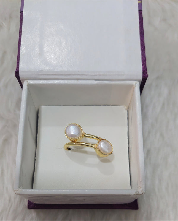TWIN PEARL RING