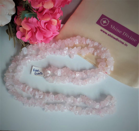 ROSE QUARTZ UNCUT MALA