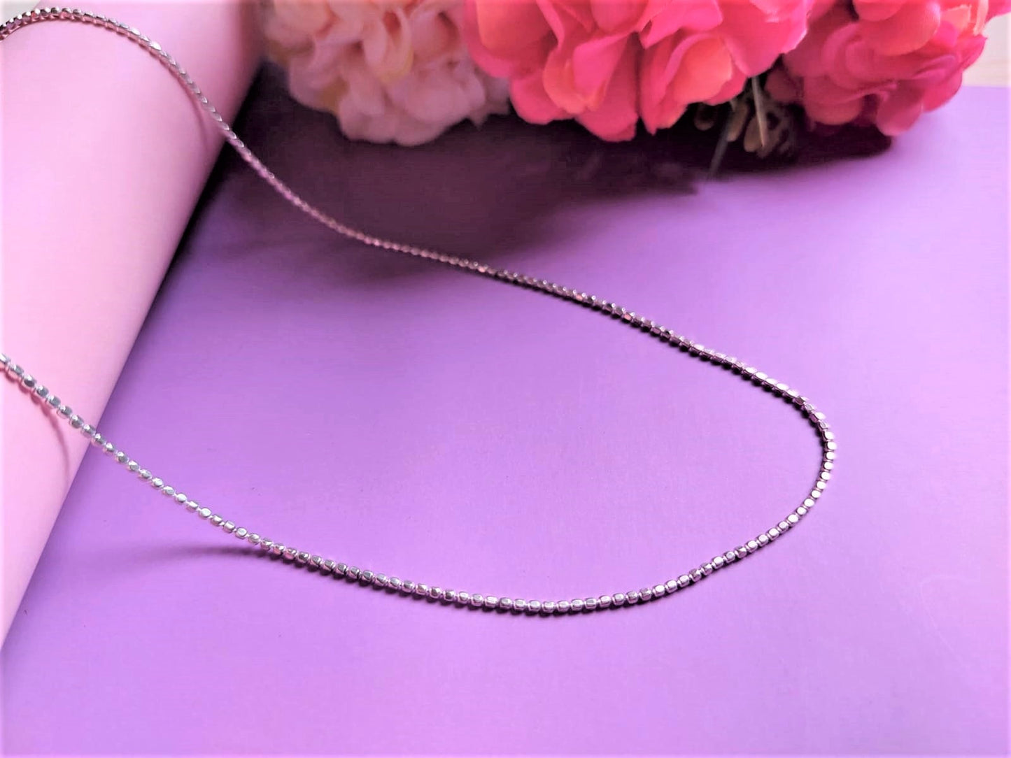SILVER FACETED BALL CHAIN
