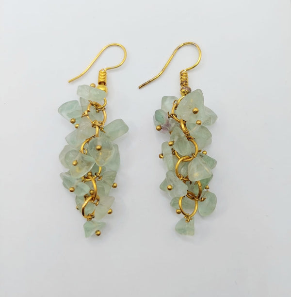 UNCUT FLUORITE EAR RINGS
