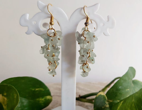 UNCUT FLUORITE EAR RINGS