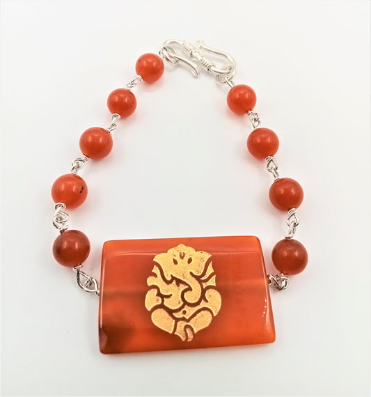 CARNELIAN BEAD BRACELET