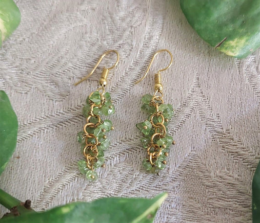 UNCUT PERIDOT EAR RINGS