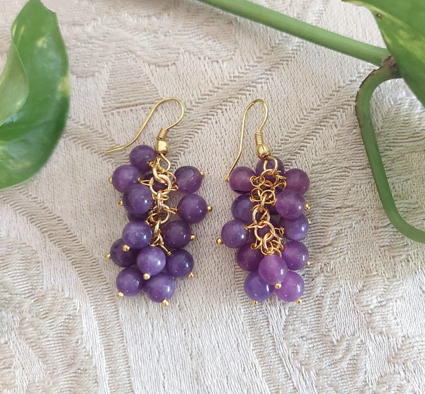 BERRYLICIOUS PURPLE ONYX EAR RINGS